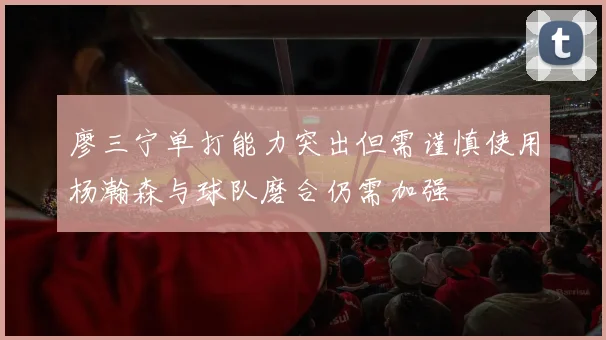 廖三宁单打能力突出但需谨慎使用杨瀚森与球队磨合仍需加强